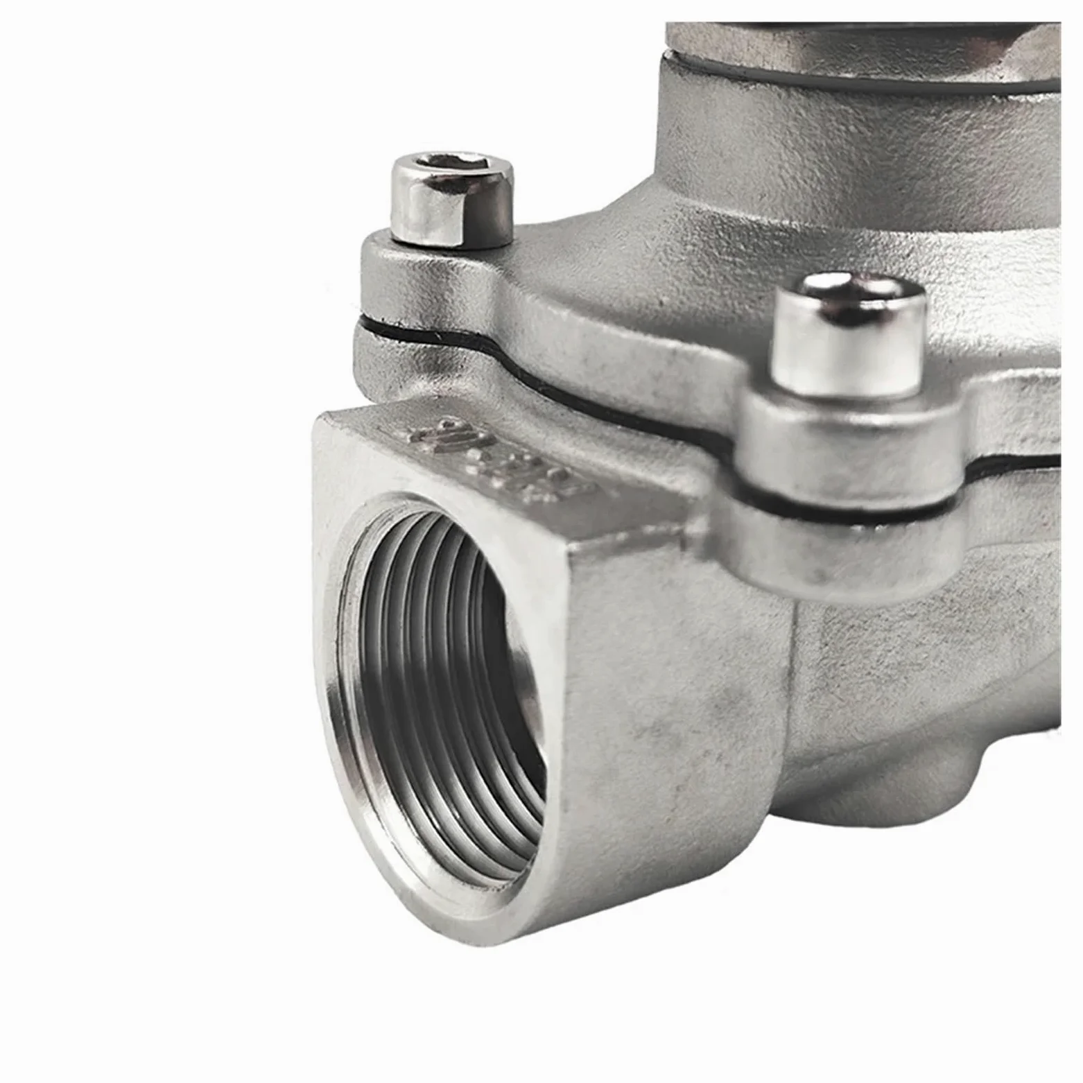 Válvula solenoide de acero inoxidable normalmente cerrada 3/8", 1/2", 1-1/2" y 2", IP65, válvula control tubería, agua 220 V, 110, 24 12 Adecuado para baños y aseos(3/8",NPT)