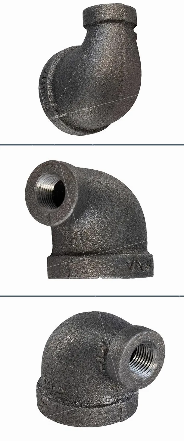 Supply Giant BMRL1141-10, codo reductor de 90 grados de 1-1/4 x 3/4 pulgadas, accesorio de tubería roscada de hierro maleable, negro (paquete de 10)