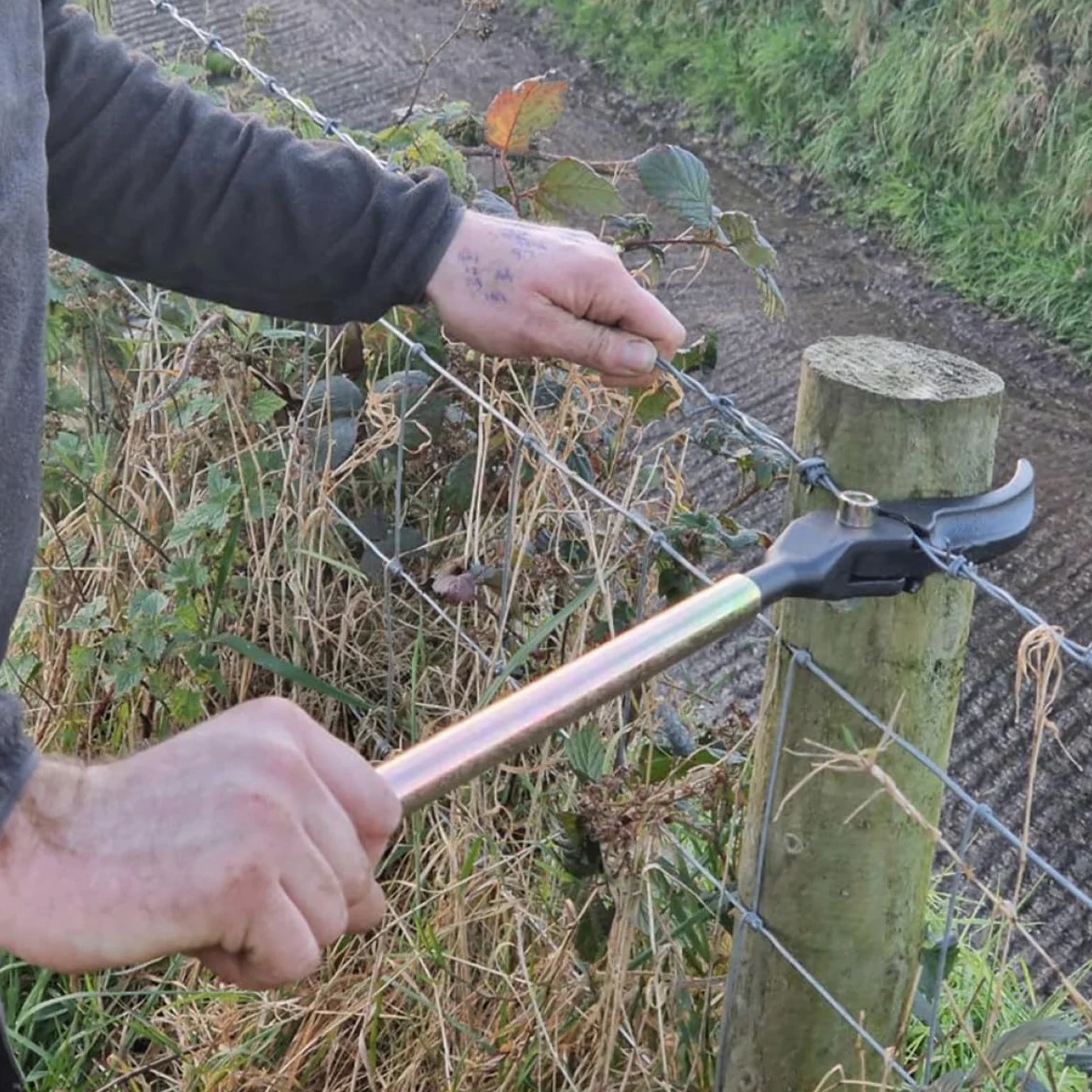 Herramienta tensora de alambre de púas, tensor y extractor de alambre duradero para valla agrícola, mantenimiento de vallas de rancho, fácil de usar, diseño resistente