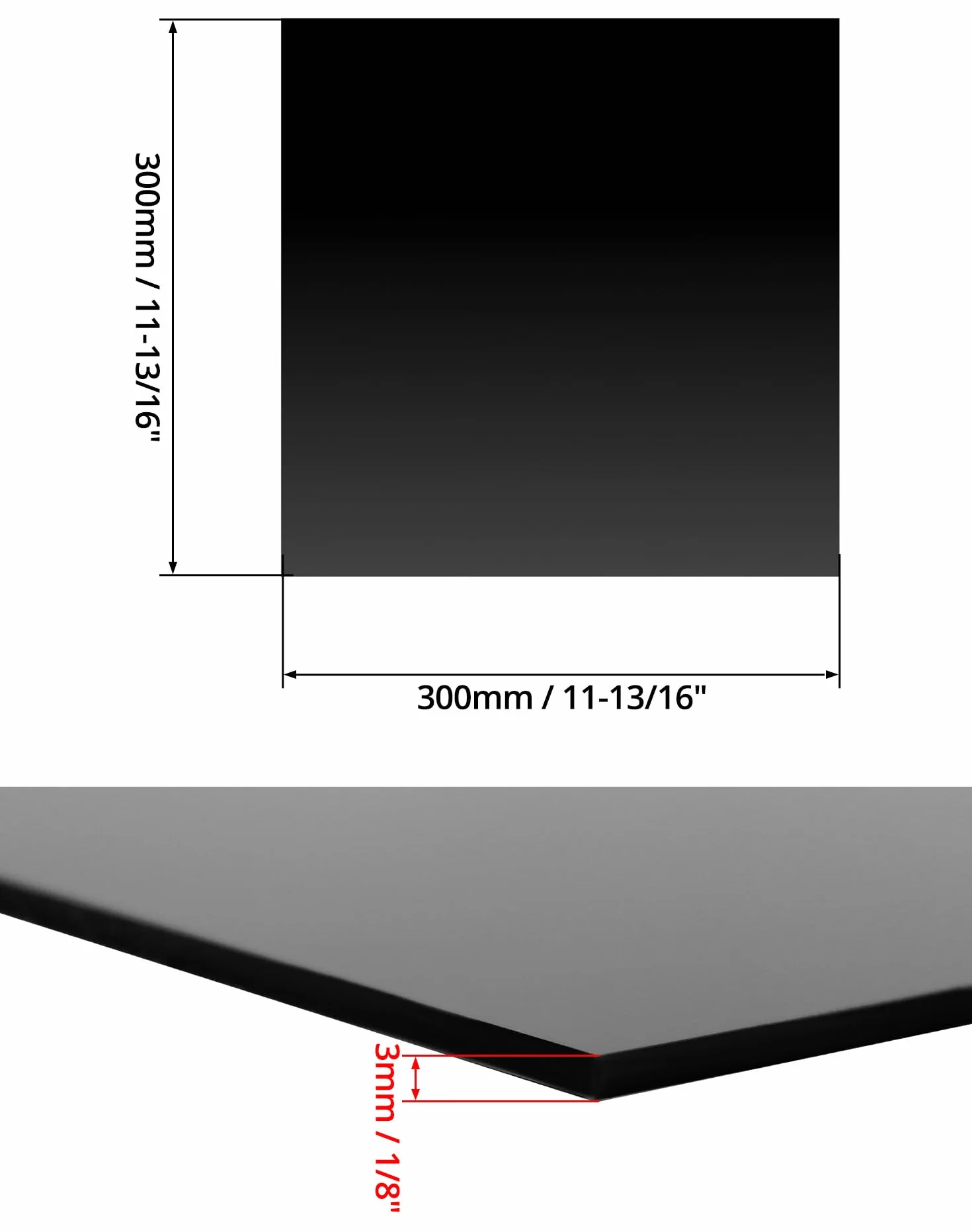 QWORK 2 sztuki czarna płyta akrylowa 3mm 30x30cm do dekoracji domu malowania ramek zdjęć