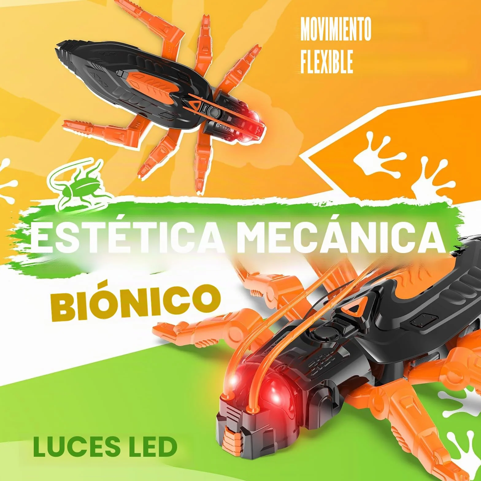 Gerbala Cucaracha Teledirigido Robot Juguetes, Arrastrándose por Paredes y Techos, Ojos LED Brillantes, Regalo para Niños 3+ Años
