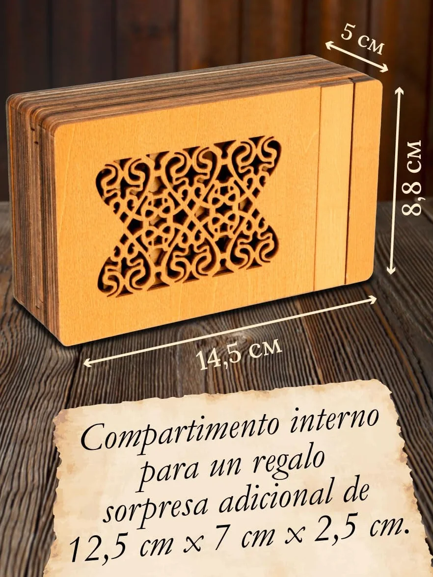 Logica Juegos Cofre de' Medicis Rompecabezas de Madera Caja Secreta Dificultad 5/6 Colección Leonardo da Vinci