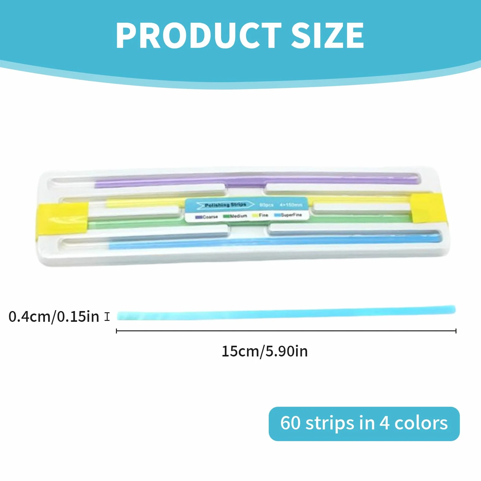 GUTERTOP 60 unidades papel de lija dental tiras de lijado pulido dientes acabado brillante kit