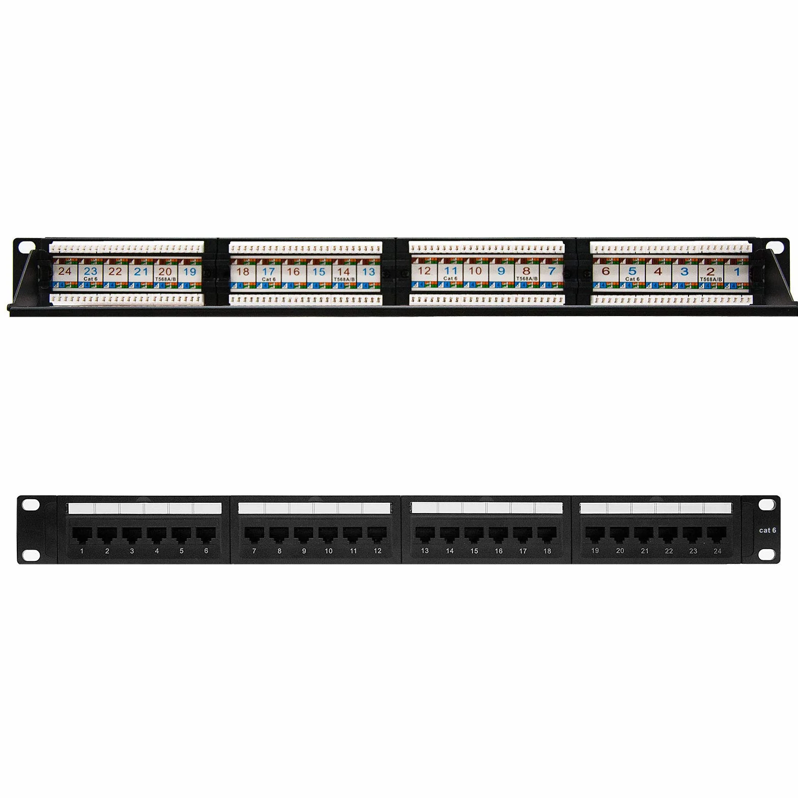 NANOCABLE PANEL PARCHEO 24P CAT.6 UTP 19" 1U DUAL