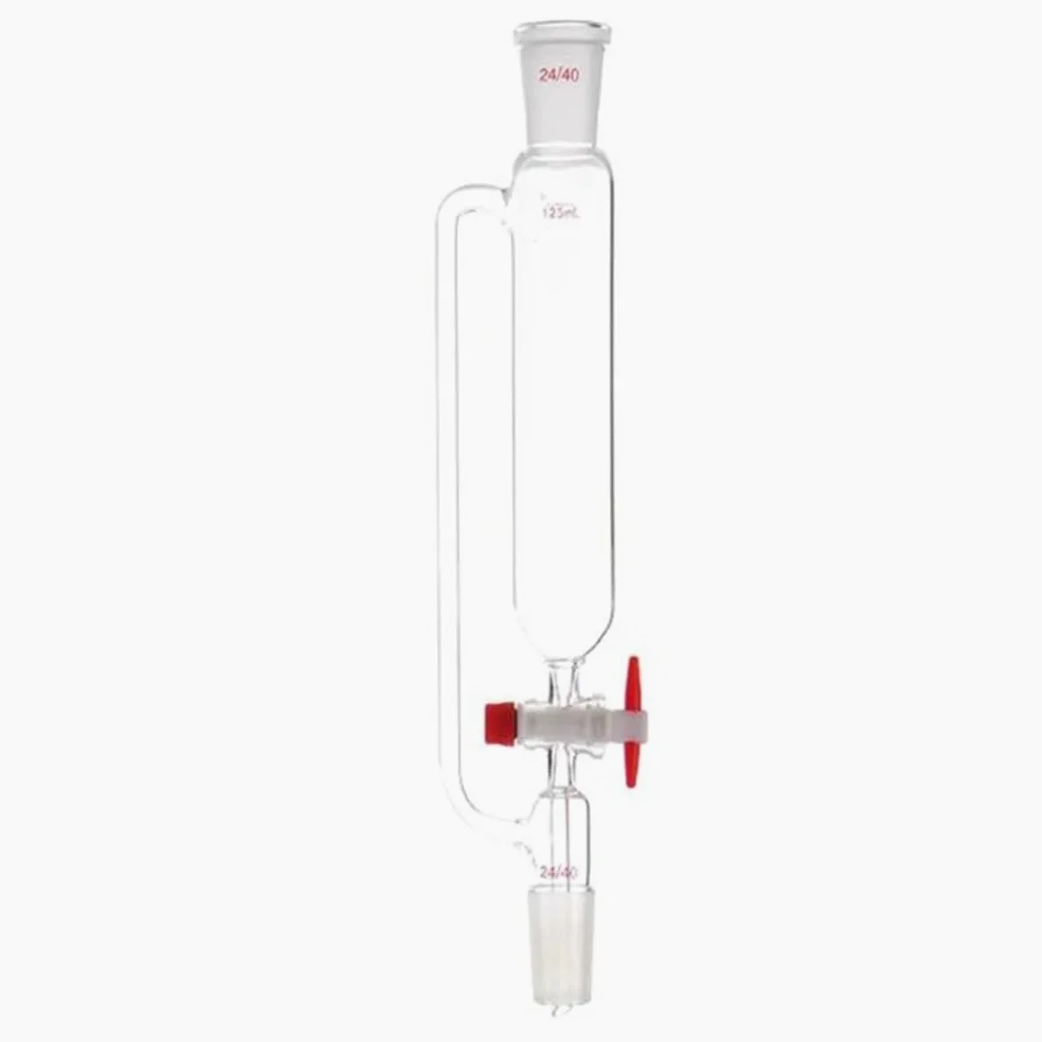 Cristalería de Laboratorio Embudo de vidrio de laboratorio de 10 ml a 1000 ml con boca estándar y tapón cilíndrico de separación por goteo.(1000ml 24x24)