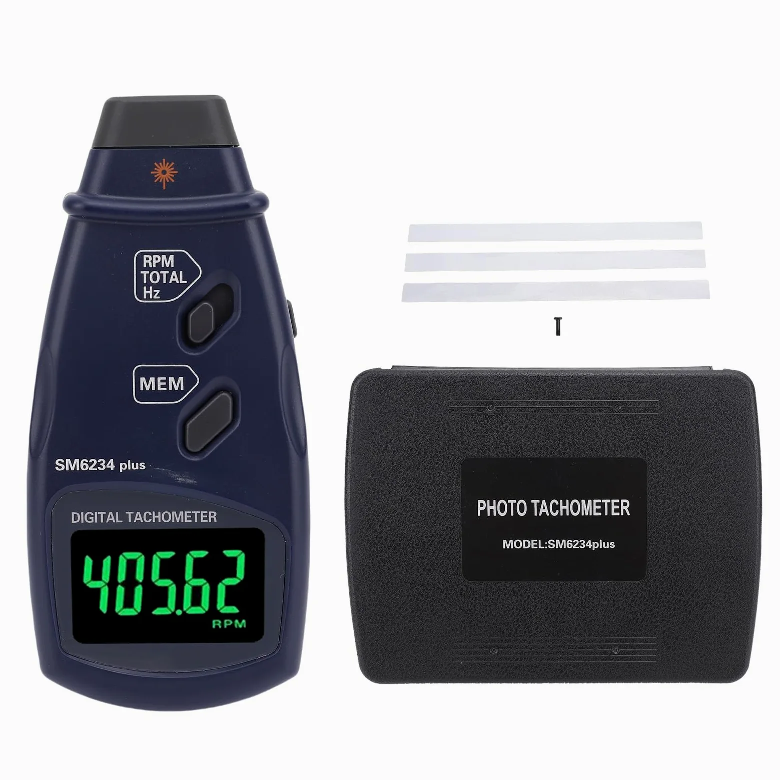 Tacómetro Digital Medidor de RPM Fototacómetro Láser Sensor sin Contacto 2.5 99999 RPM LCD Retroiluminado Probador de Velocidad de Motor Pequeño de Alta Precisión Medición de del Motor
