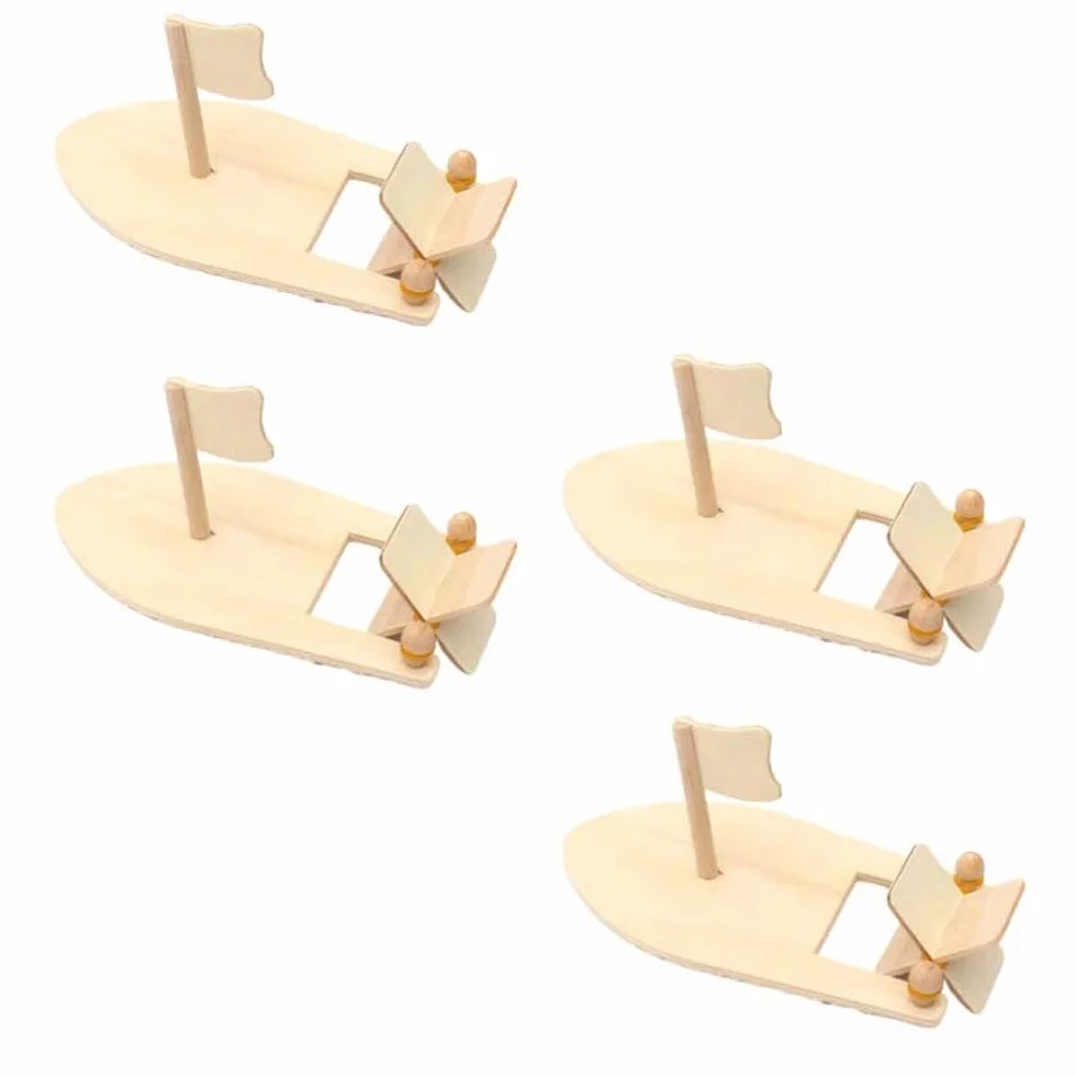 Velero de Madera para Niños 8 piezas Mini Veleros Modelos Bricolaje Acuático