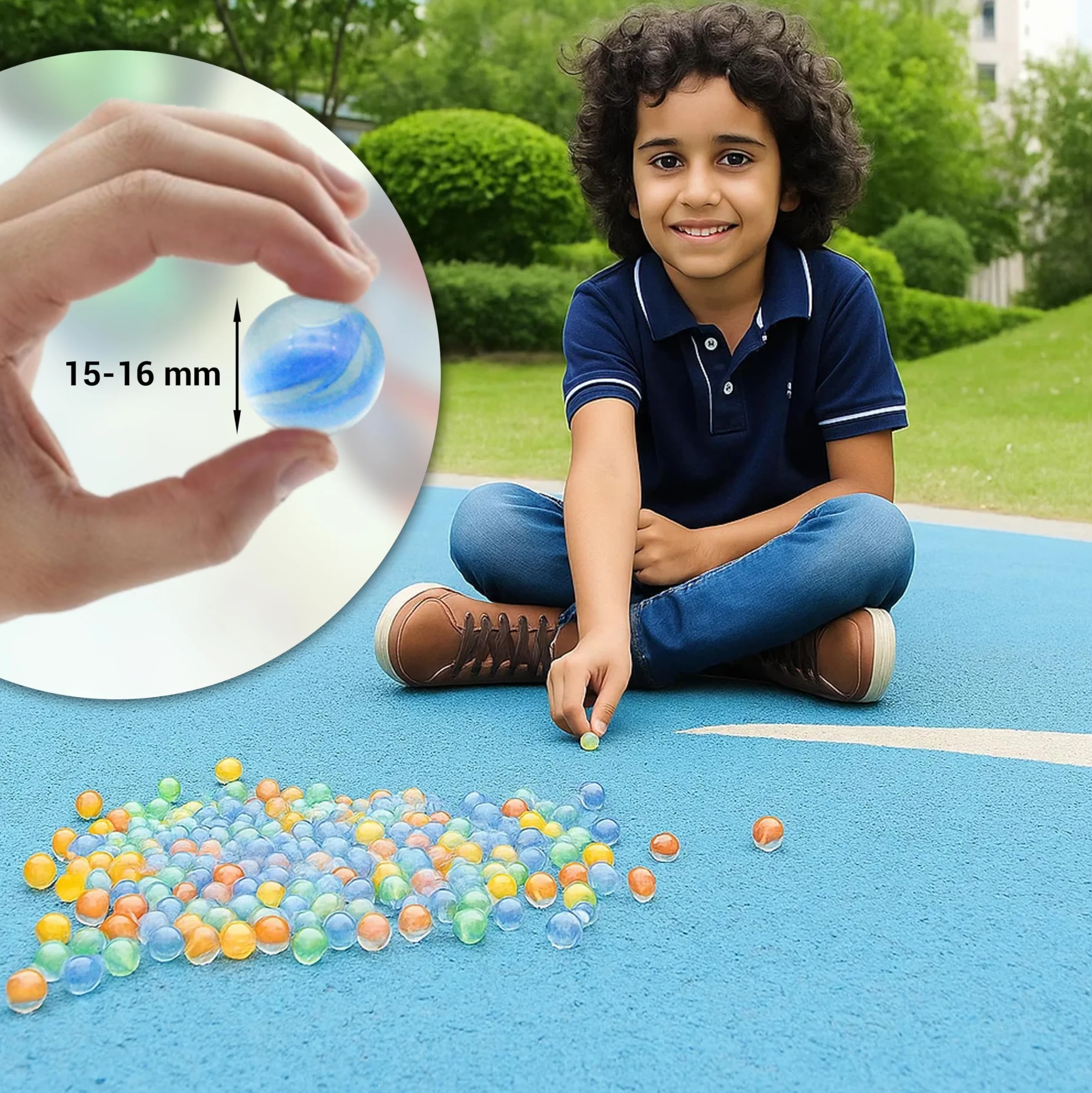 Canicas de Cristal 15 mm Pack Grande 170 Piezas Juego Clásico Ojo de Gato Multicolor para Decoración Plantas Acuarios Manualidades