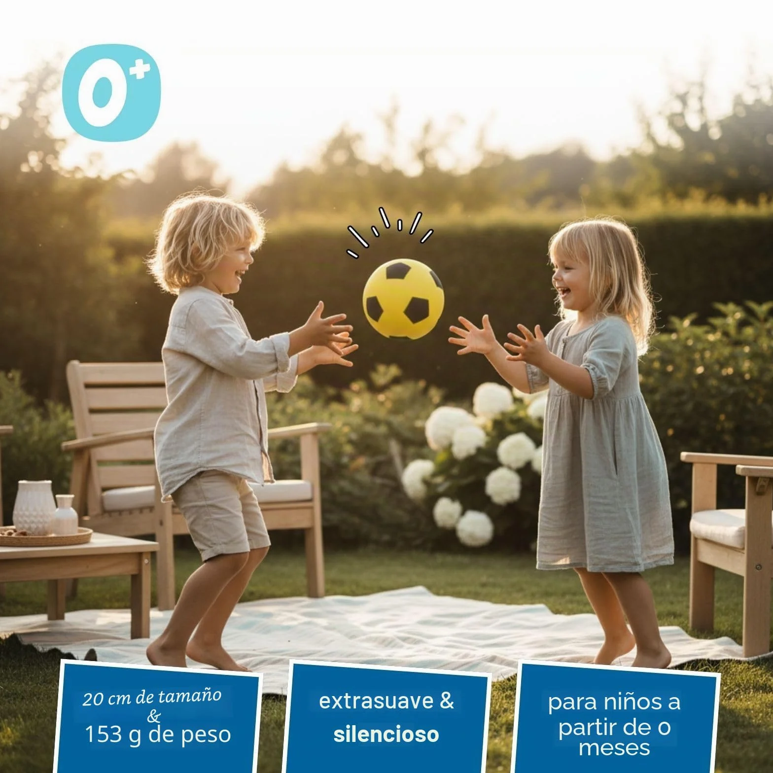 alldoro 63103 Balón de Espuma 20 cm Amarillo Fútbol para Niños 18 Meses