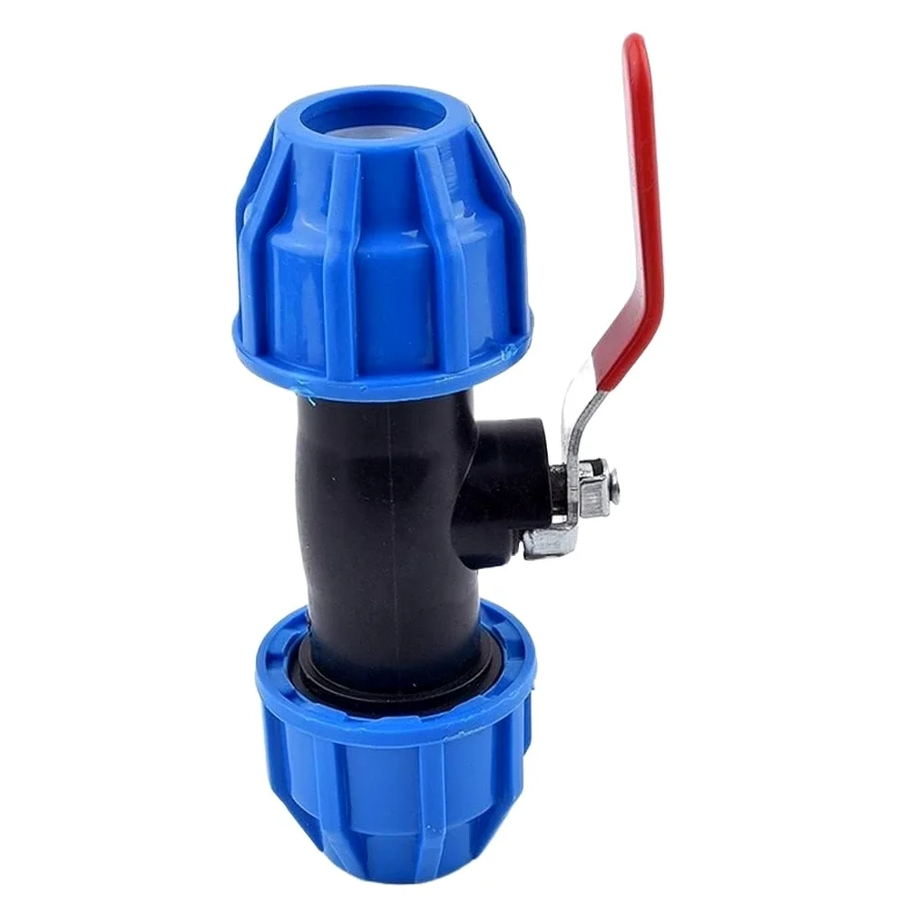 Válvula de bola de PVC, Pelota Conector rápido de unión PVC, accesorios for tuberías agua, menos núcleo, GardenAgri, 20-50mm, azul(50mm)