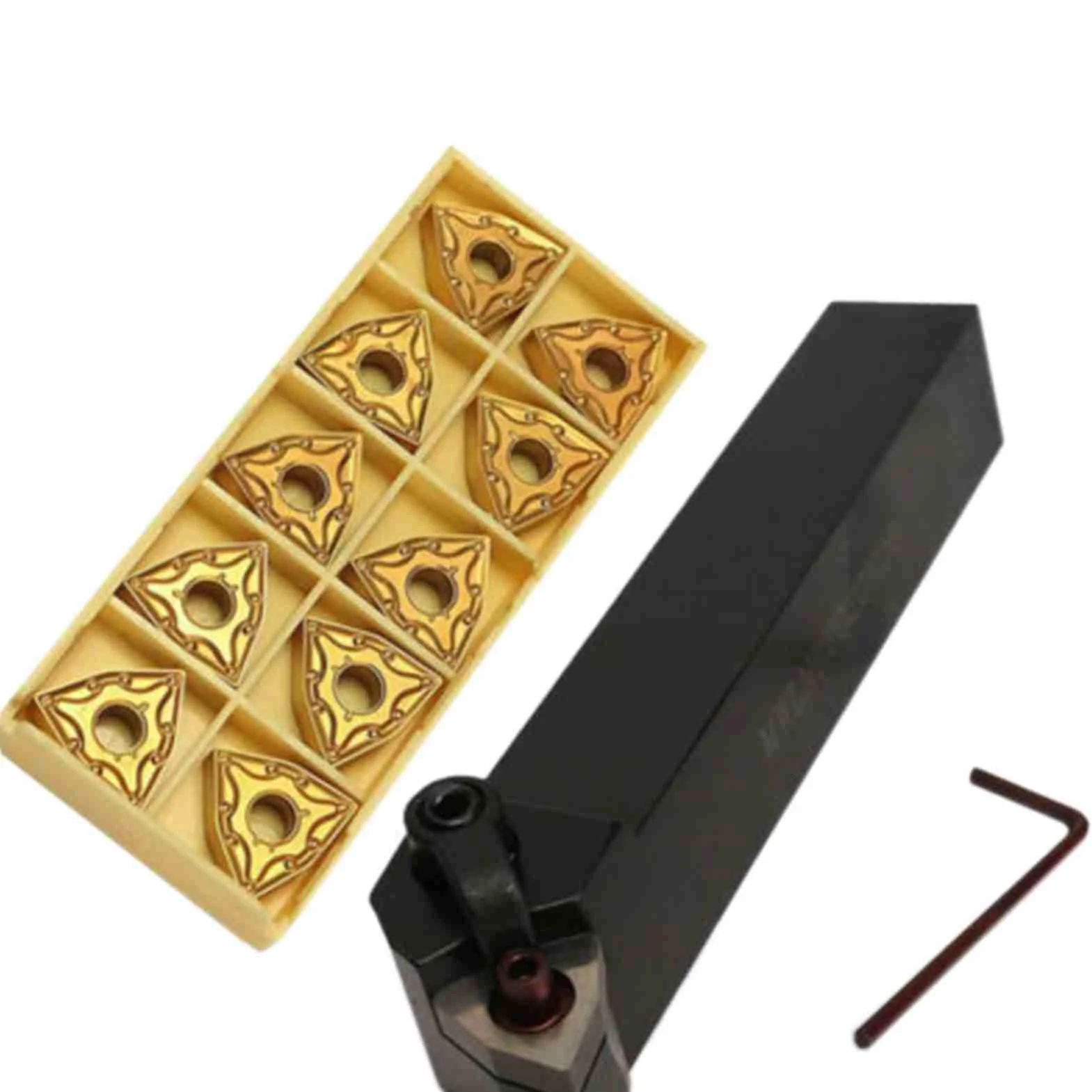 Juego de Portaherramientas de Torno de Metal MWLNR2020K08, 10 Piezas Inserto Carburo WNMG080404 para Hierro Fundido
