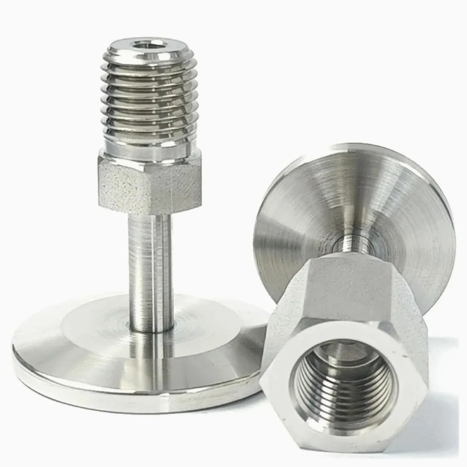 Conector de tubería de acero inoxidable SUS316L, 1 pieza, KF/NW 40 a 1/4" NPT hembra