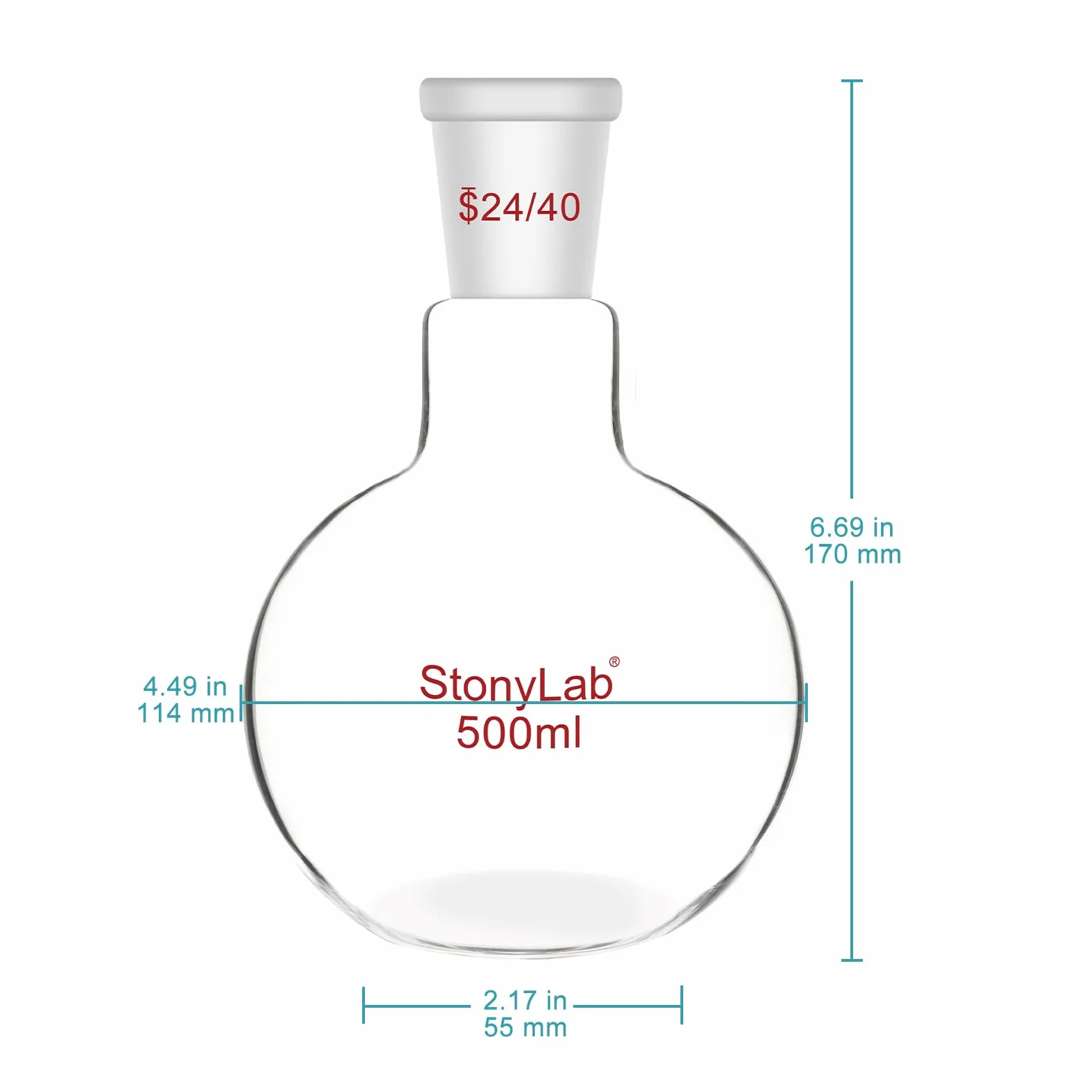 stonylab Kit de Extracción Soxhlet, Extractor Soxhlet de Vidrio de Borosilicato 50/42 con Condensador Graham y Dos Matraces de Fondo Plano 24/40 de 500 ml para Extracción de Laboratorio