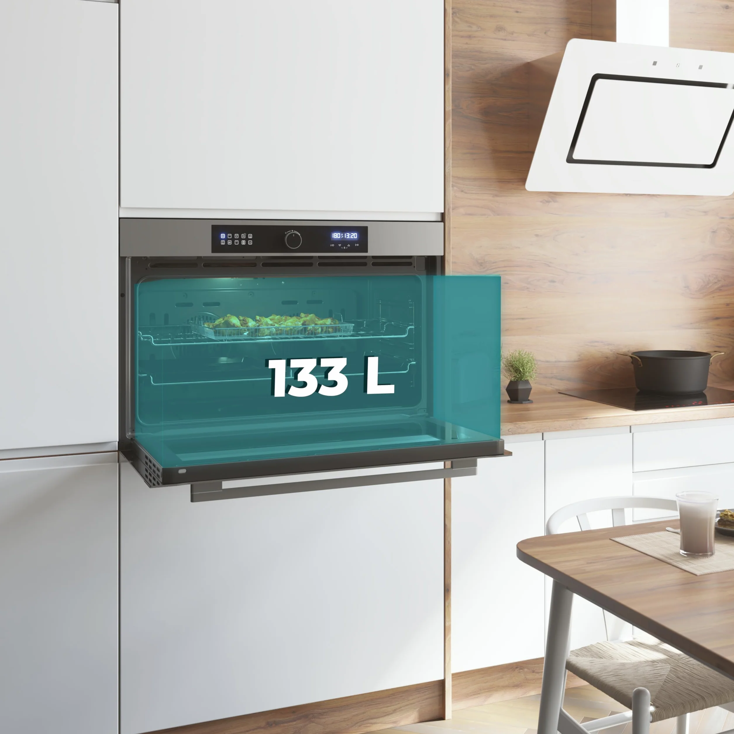 Cecotec Horno Integrable Multifunción Bolero Hexa AF319000 3800W 133L 11 Funciones Airfryer Pizza Steam
