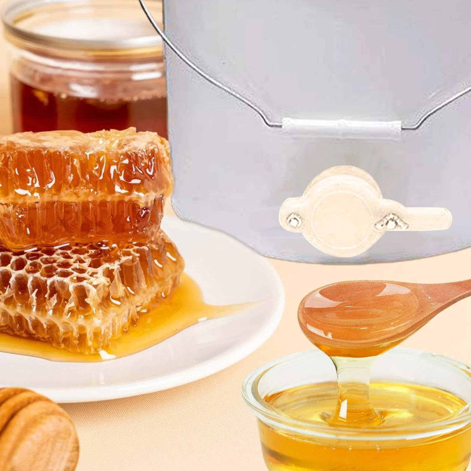 Grifo extractor de miel: tapón de robusto, válvula de flujo de alimentos | Distribuidor práctico de miel, herramienta de transferencia con uso diario en Apia y talleres