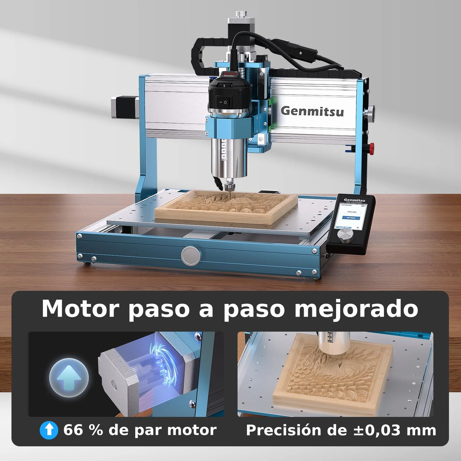 Máquina fresadora CNC Genmitsu 3030-PROVer Ultra para metal, grabadora CNC para todo tipo de metal con potente husillo de 710 W, alta precisión de ±0,03 mm, guías lineales dobles y husillos de bolas