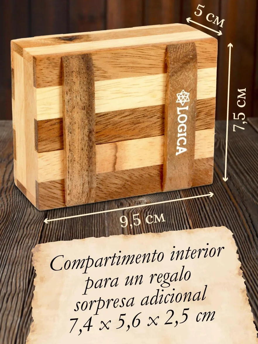 Logica Juegos Cajafuerte Cebra Rompecabezas de Madera Caja Secreta Dificultad 3/6 Dificil Leonardo da Vinci