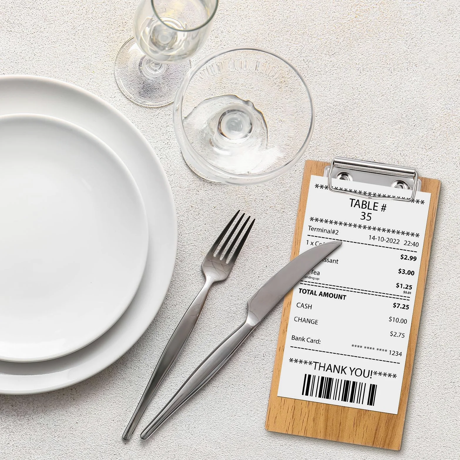 PATIKIL Porta Chequeras para Restaurantes 30 Piezas Mini Portapapeles de Madera para Cheques Mitad de Página Soporte de Menú para Restaurante Camarera Servidor de Cheques Marrón