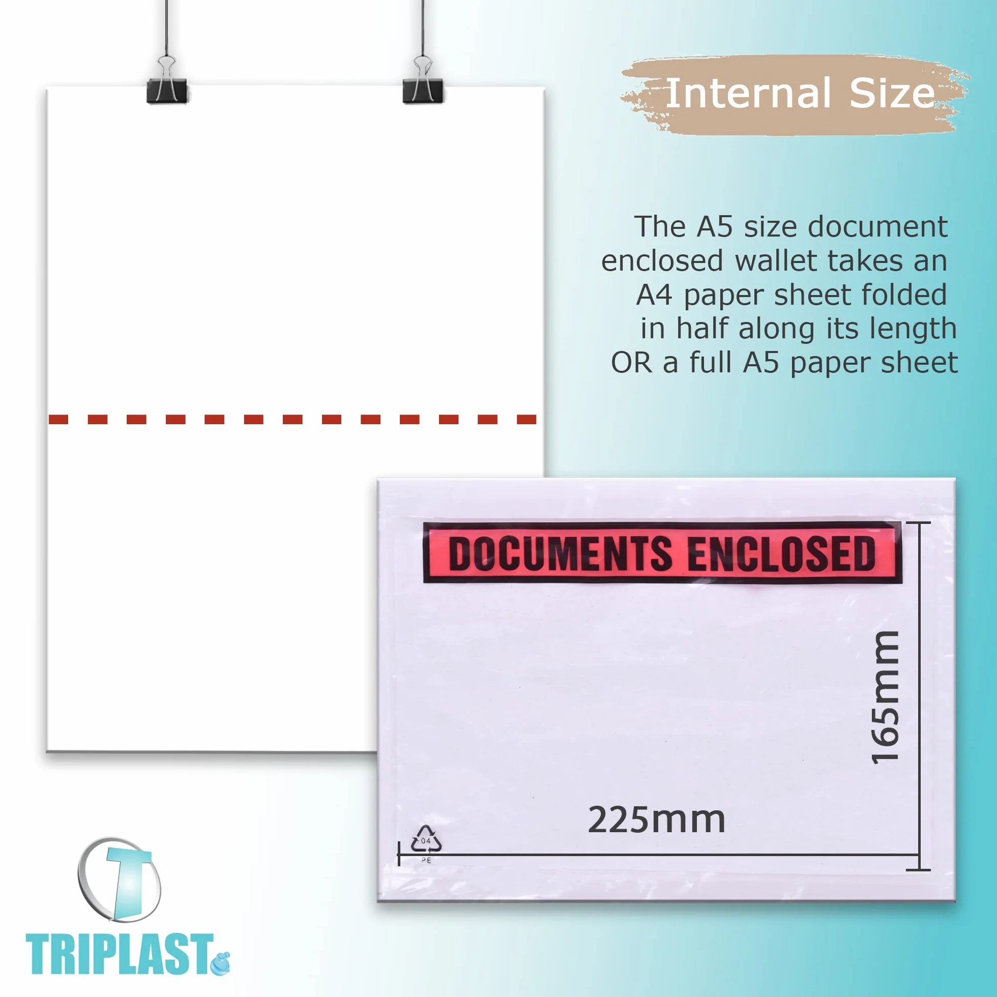 Sobres Triplast para sellar documentos A5 225 x 165 mm paquete 100 unidades