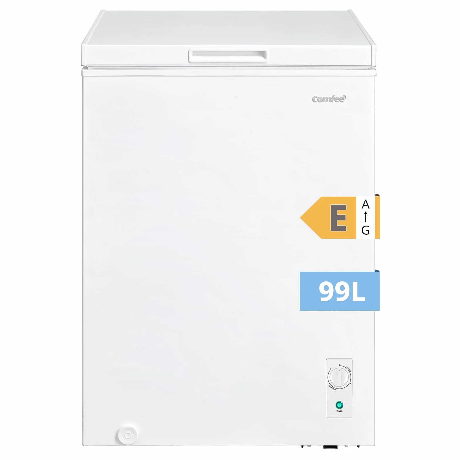 Comfee' Congelador Arcón Independiente 99L, Convertible a Congelador/Refrigerador, Inverter, 4 Estrellas, Blanco