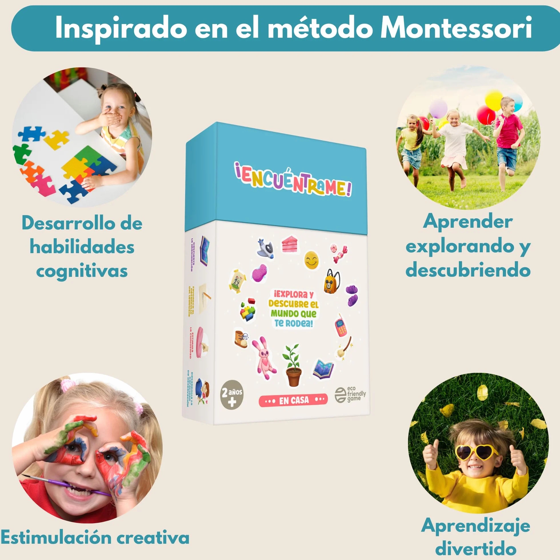 Oh Happy Games ¡Encuéntrame! En Casa 56 Cartas Busca y Encuentra Juego Educativo Montessori 2 Años Niños Interior Sin Pantallas
