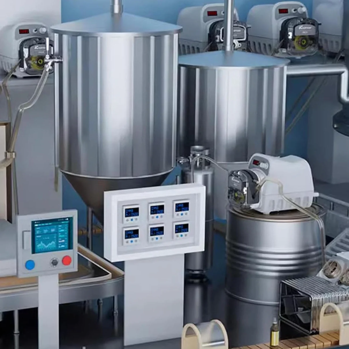 Bomba peristáltica, bomba dosificadora de líquido de alto flujo de 1500 ml/min, velocidad variable 0,1-400 rpm, 3 rotores, pantalla táctil para transferencia de líquidos y llenado de laboratorio