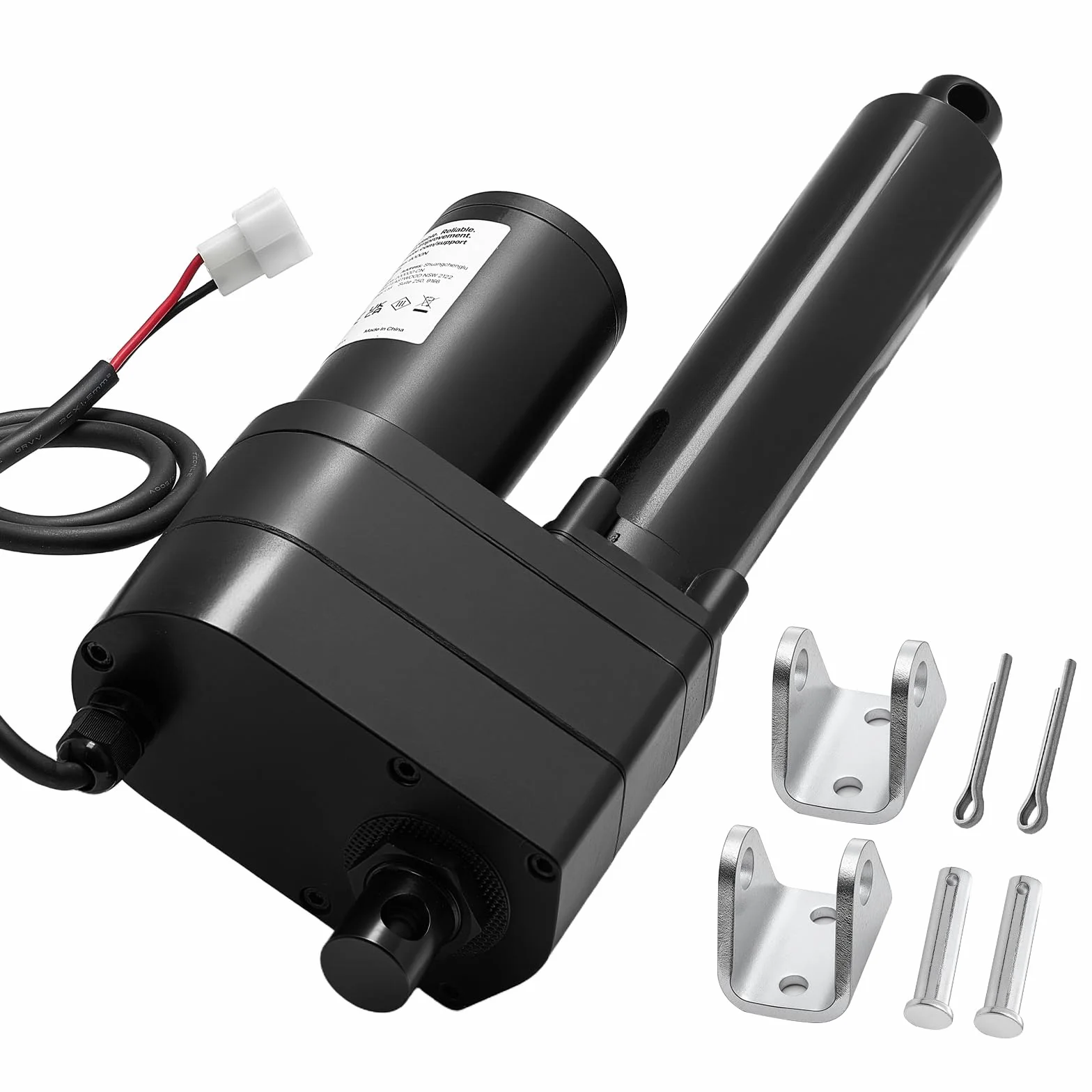 VEVOR Actuador Lineal 12 V, Carrera de 150 mm, 9000 N, Resistente al Agua IP65, 5 mm/s, con Soportes de Montaje para Contenedores de Maquinaria Industrial y Sistemas de Elevación Pesada, Negro
