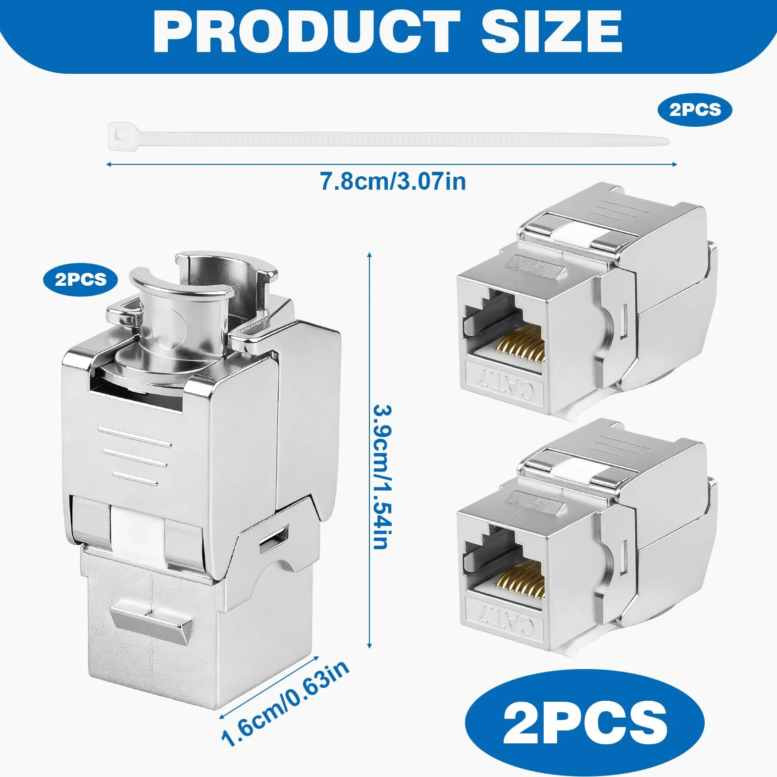 Conector RJ45 Hembra Cat 7 STP, Módulos Apantallados AWG 22-24, 10 Gbps, 1000 MHz, Tool-Free