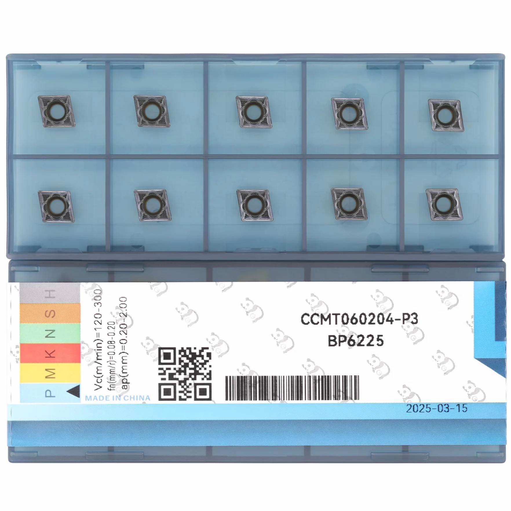 Insertos de Carburo CNC CCMT060204 CCMT21.51 Plaquitas de Torneado TiN 10 Piezas