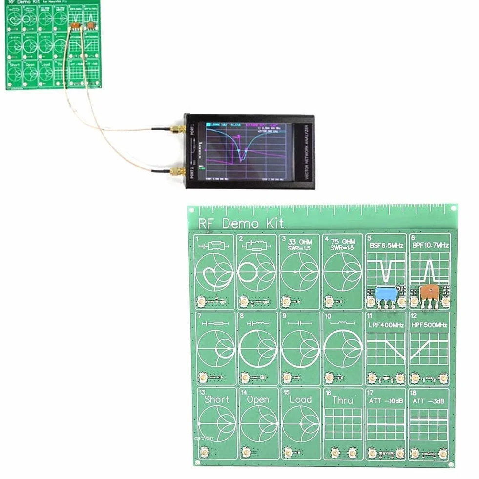 Kit de demostración de RF, placa de prueba con cable adaptador, módulo atenuador para analizador de red vectorial
