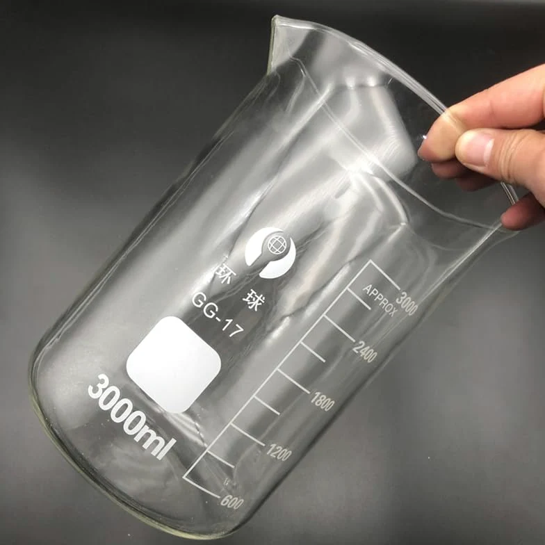 1 Juego de Vaso de Vidrio de Laboratorio borosilicato 3,3 Taza de Cocina de Vidrio de medición de Laboratorio(Set 3)