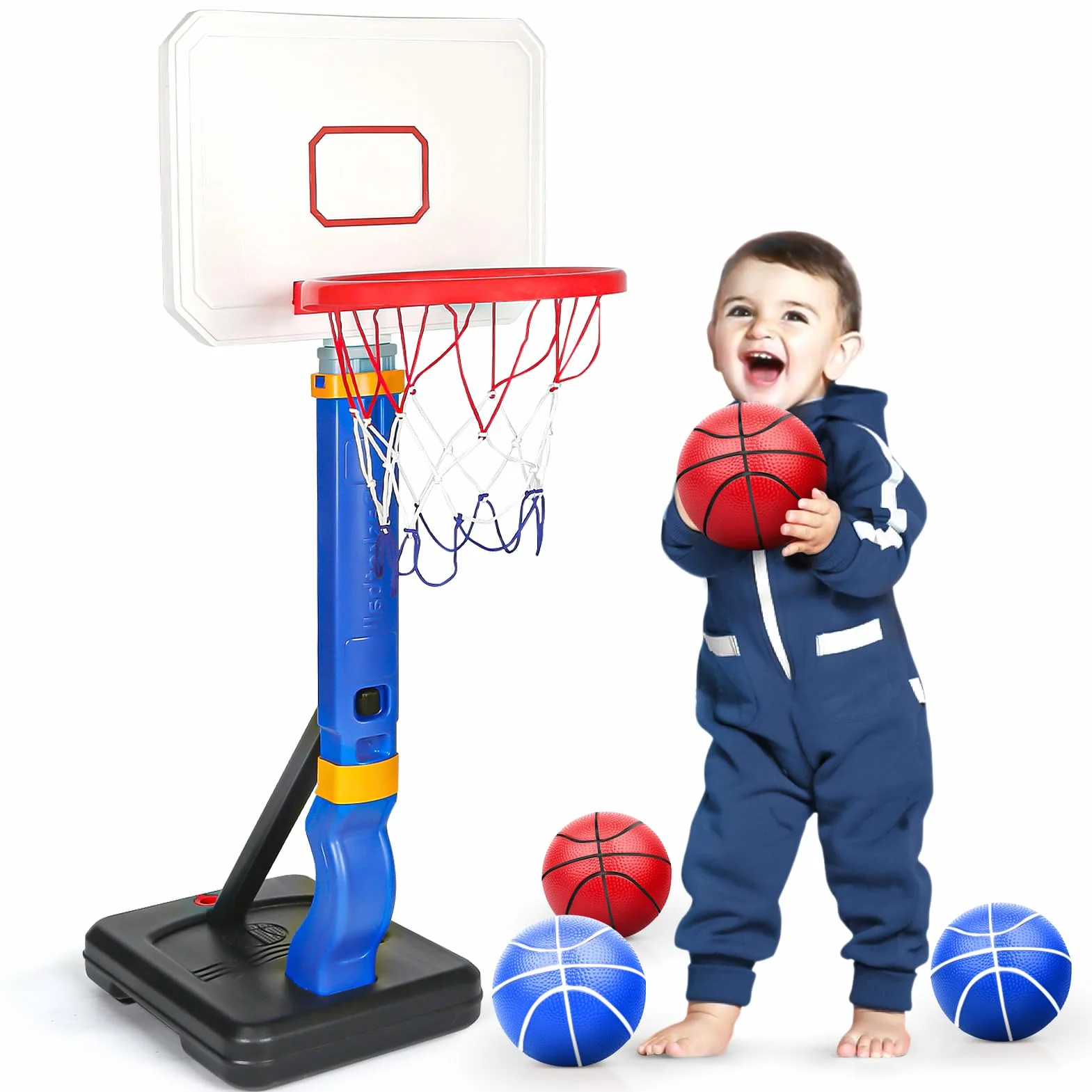 YIMORE Canasta y Baloncesto Infantil, Altura Ajustable 70-138 cm, para Niños 3-8 Años