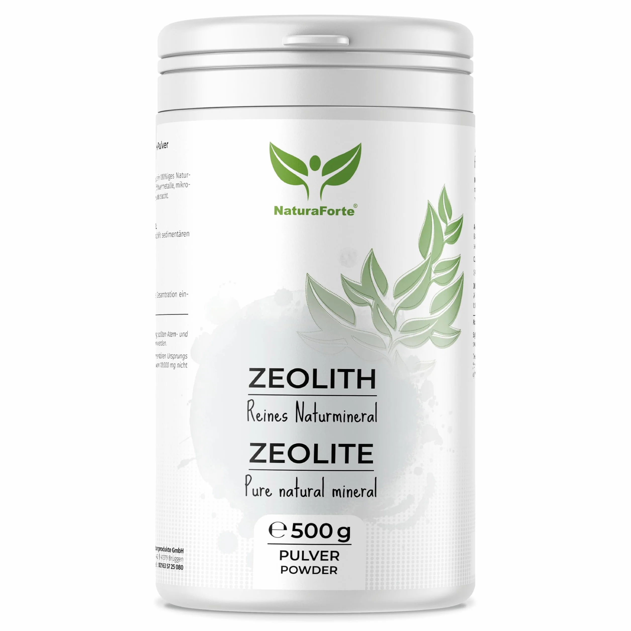 NaturaForte Polvo de zeolita 500g Clinoptilolita 92% Extra Fino sin aditivos Roca volcánica