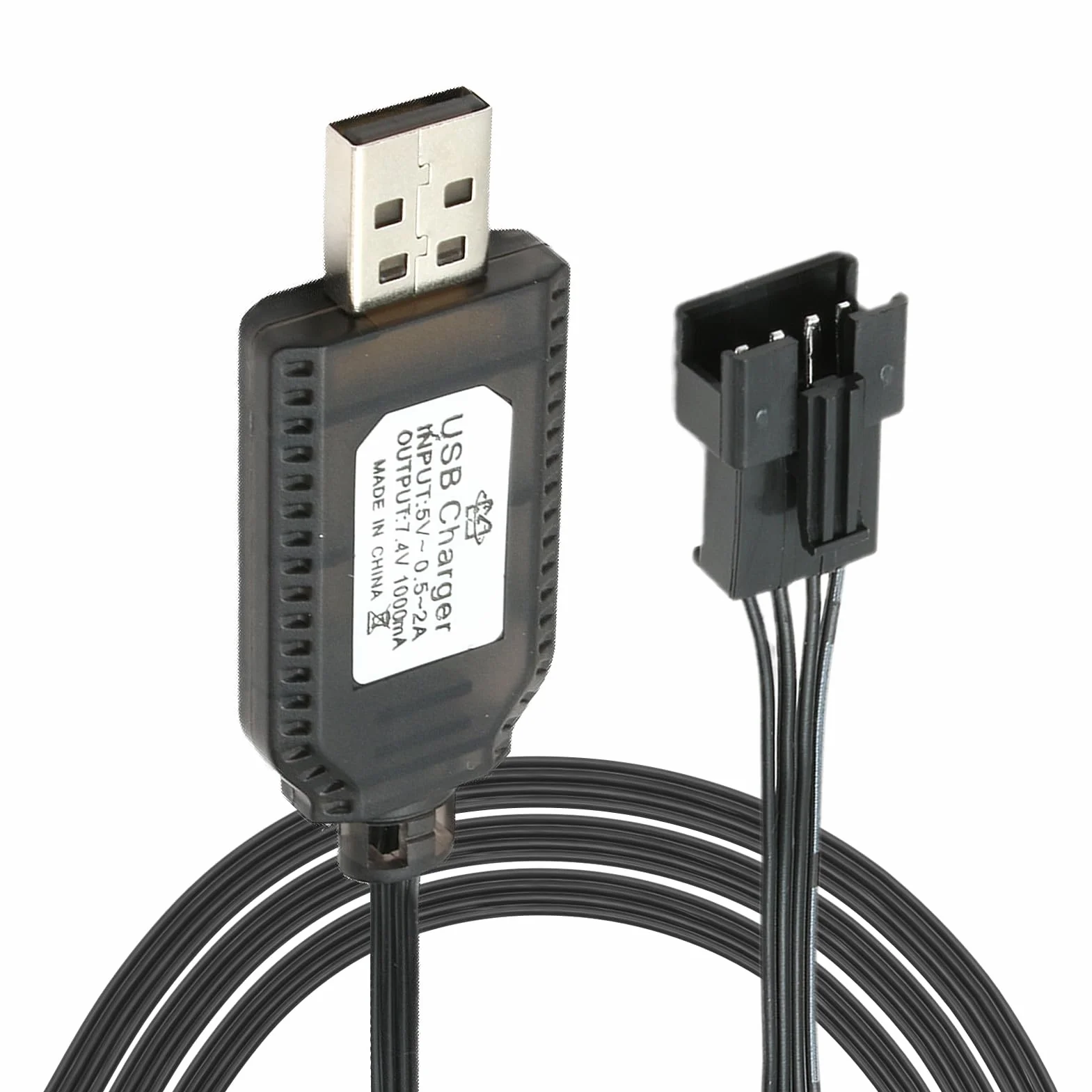 Cargador Universal LiPo 7,4 V USB con Conector SM-4P para Coche y Drone RC