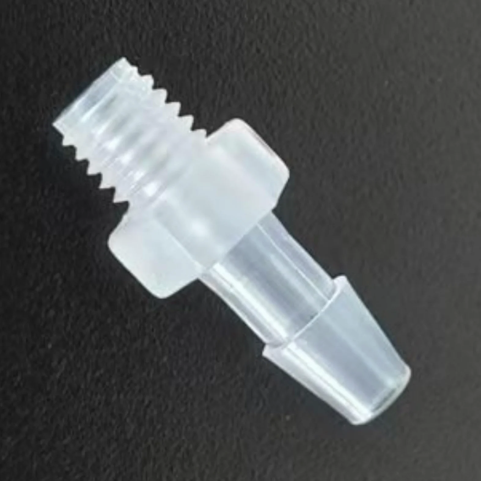 Accesorios de manguera de plástico, adaptador de rosca macho 10-32UNF, conectores de polipropileno transparente para laboratorio y maquinaria de alimentos, 100 unidades (1,6 mm 1/16 pulgadas)
