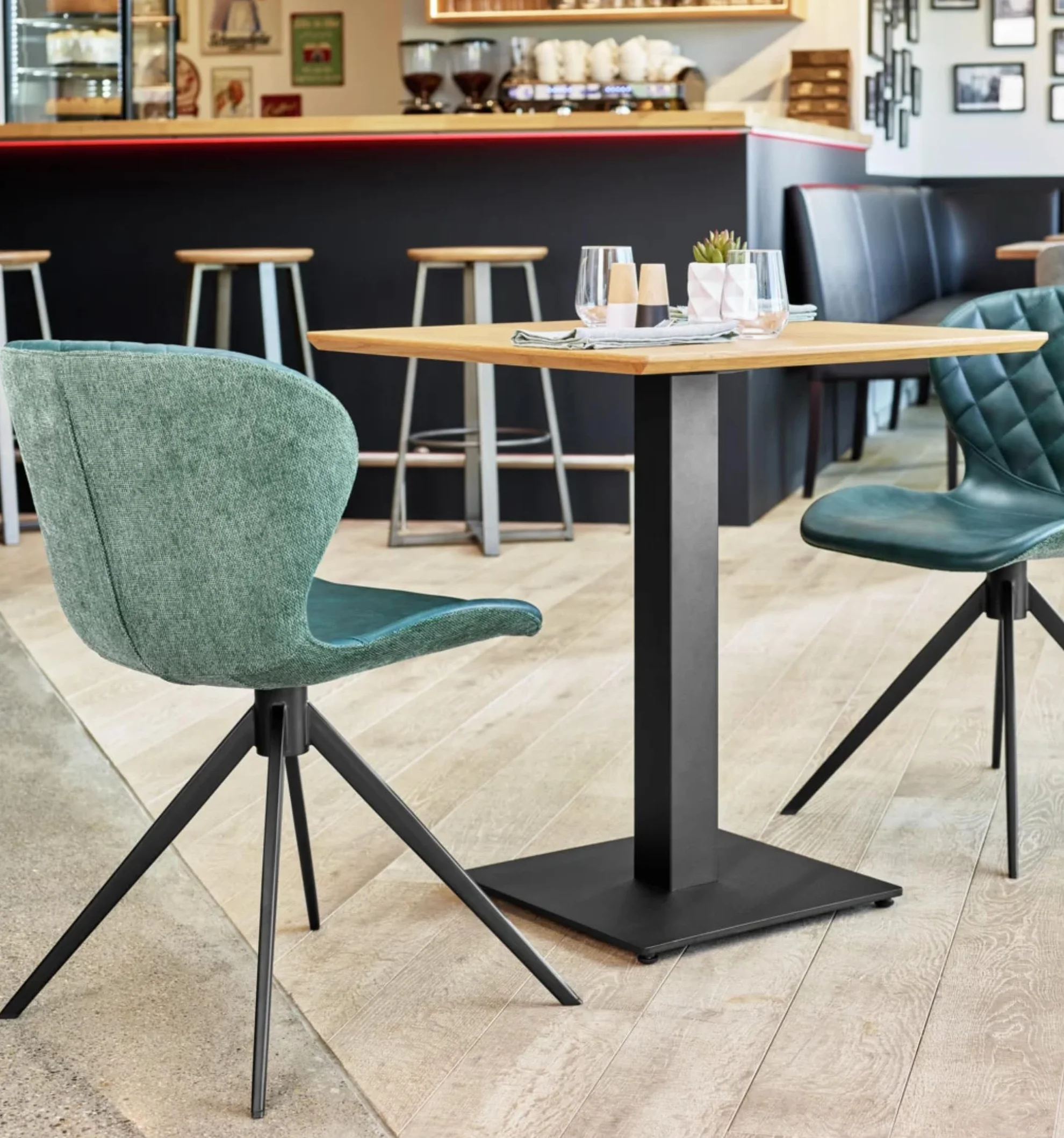 Base de Mesa ZStyle – Pie Central – Metal – Para Catering Bar Restaurantes Bistrot – Cuadrada – Interior/Exterior (Z740: L 40 x P 40 x H 73 cm)