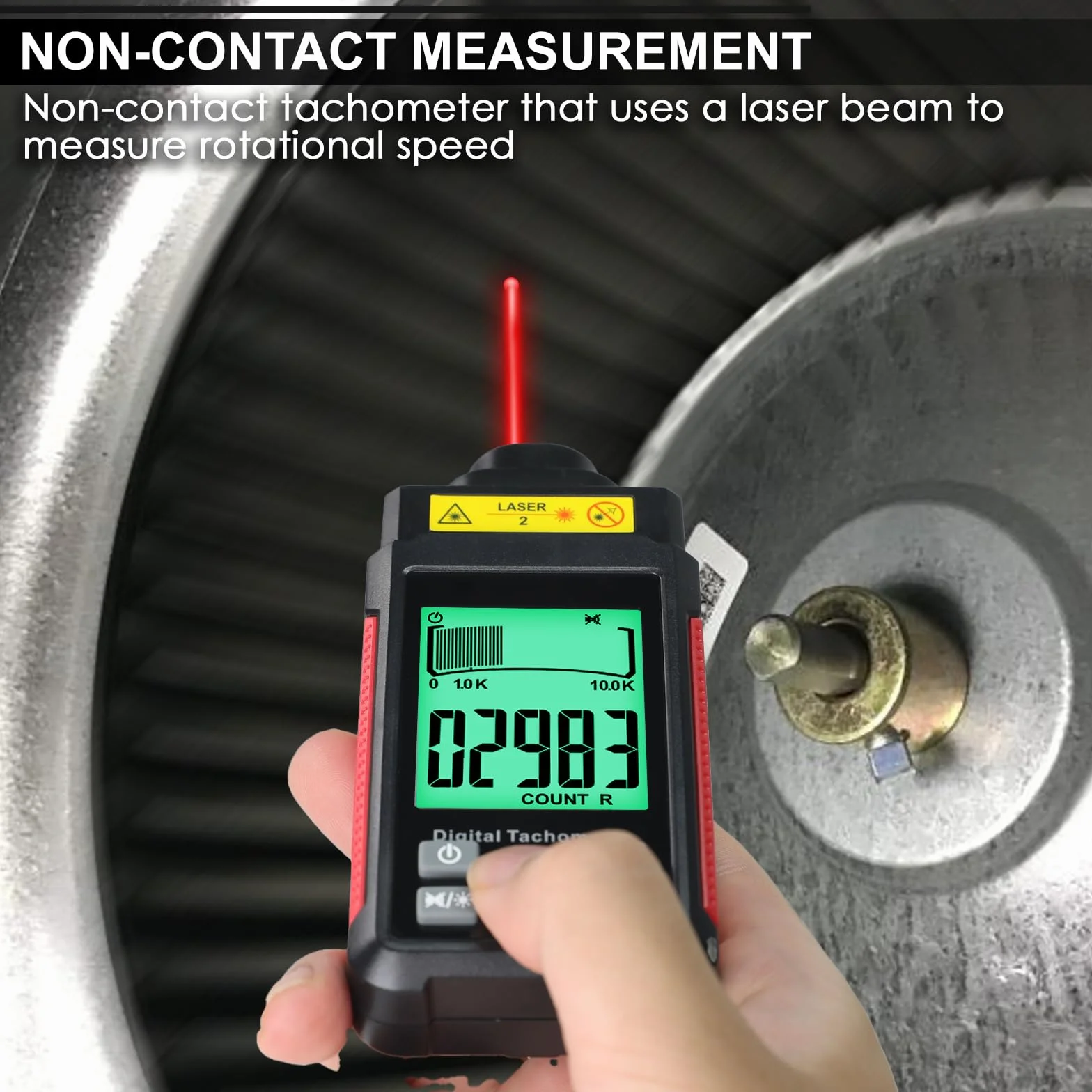 Tacómetro láser digital 99 999 RPM Alta precisión medición sin contacto