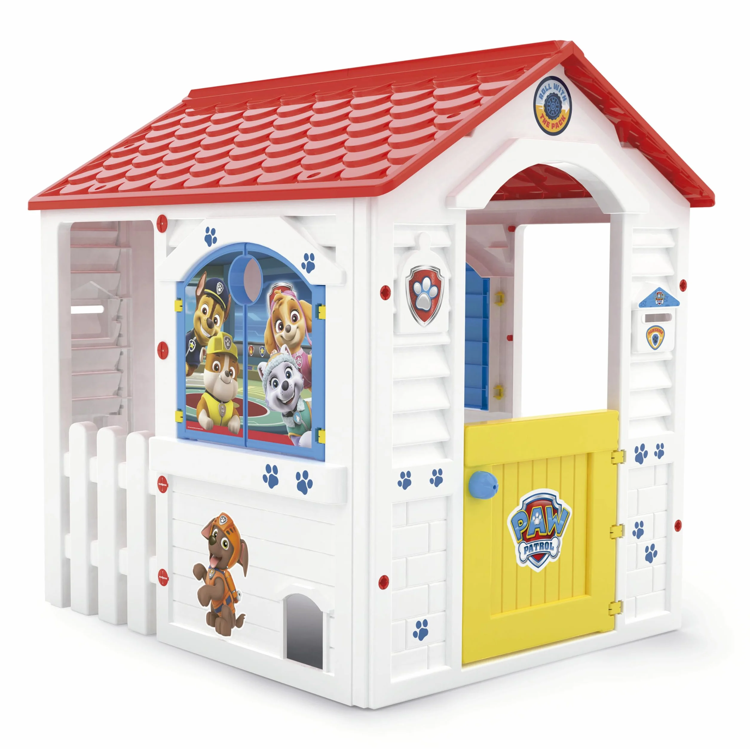 Chicos Patrulla Canina Casita Infantil Plástico Resistente Interior Exterior Blanco Rojo