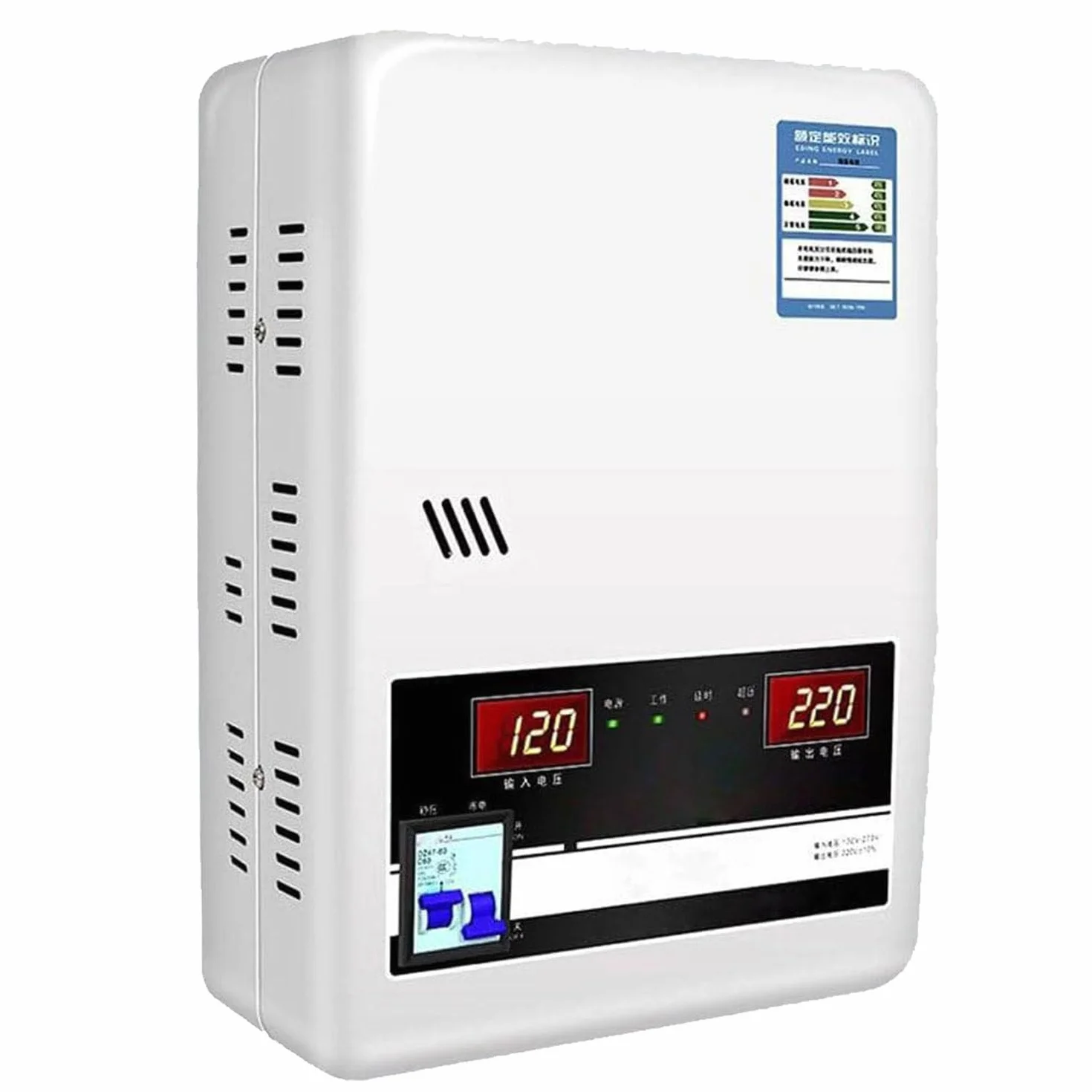 Estabilizador Voltaje Automático,Estabilizador Voltaje Ca Salida Monofásica 220v,Regulador/Estabilizador Voltaje Monofásico Alta Resistencia,para Computadoras,Refrigeradores Y TV,15000w