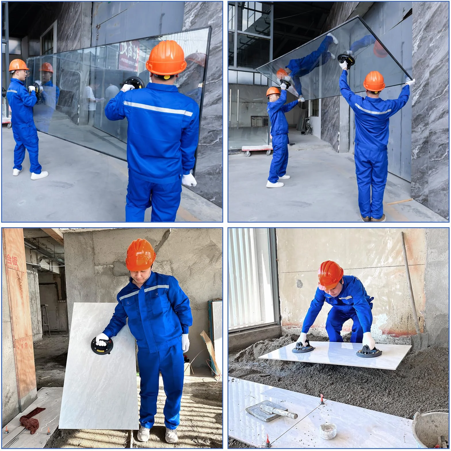 Ventosas para Cristal 8.2" 200KG Profesional para Levantar Vidrio, Azulejos, Mármol con Maleta
