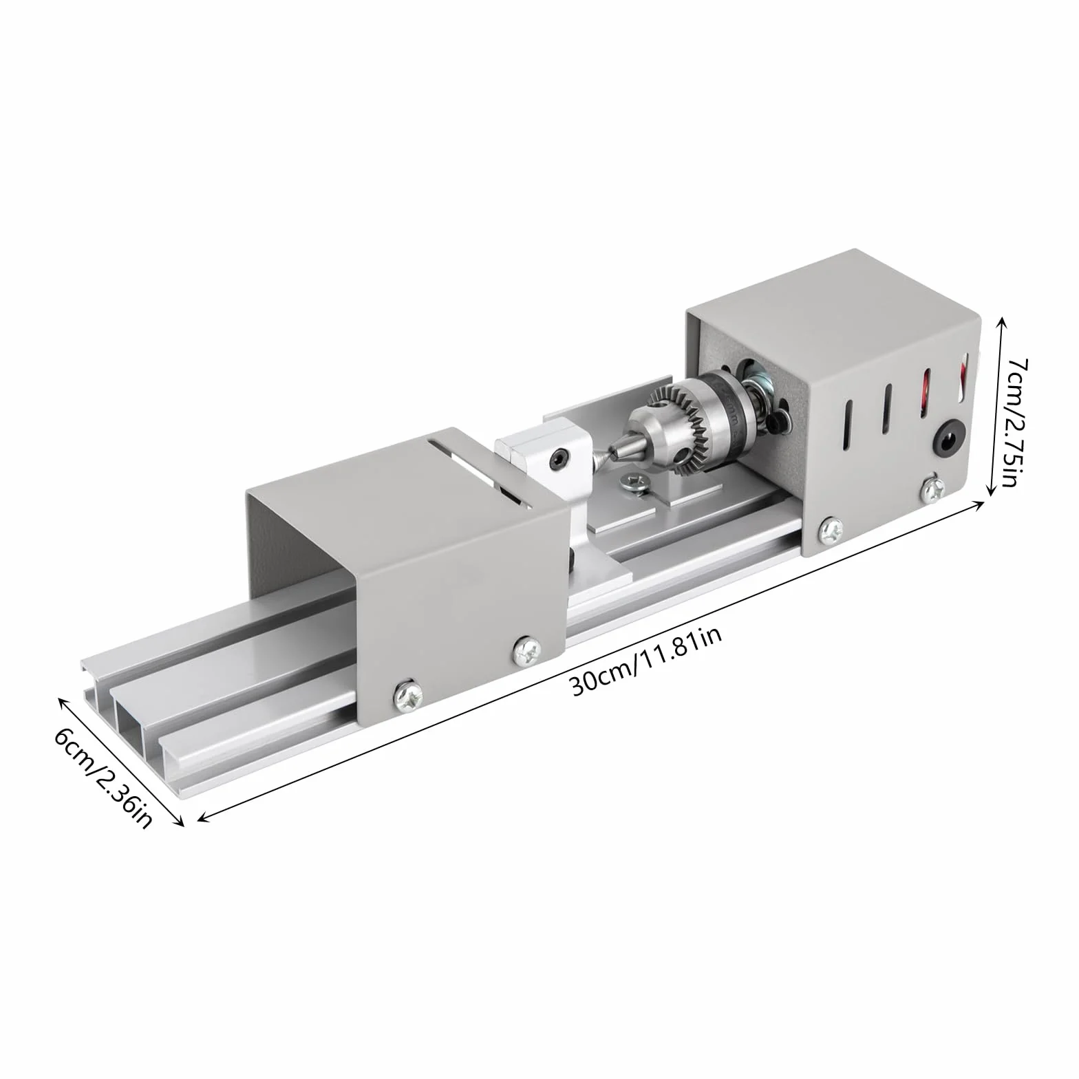 Mini torno de 96 W, 12-24 V, 9000 rpm, 7 marchas, fresadora de metal, rango de sujeción 0,02 – 0,24 pulgadas, torno de madera para grabado, lijado, corte