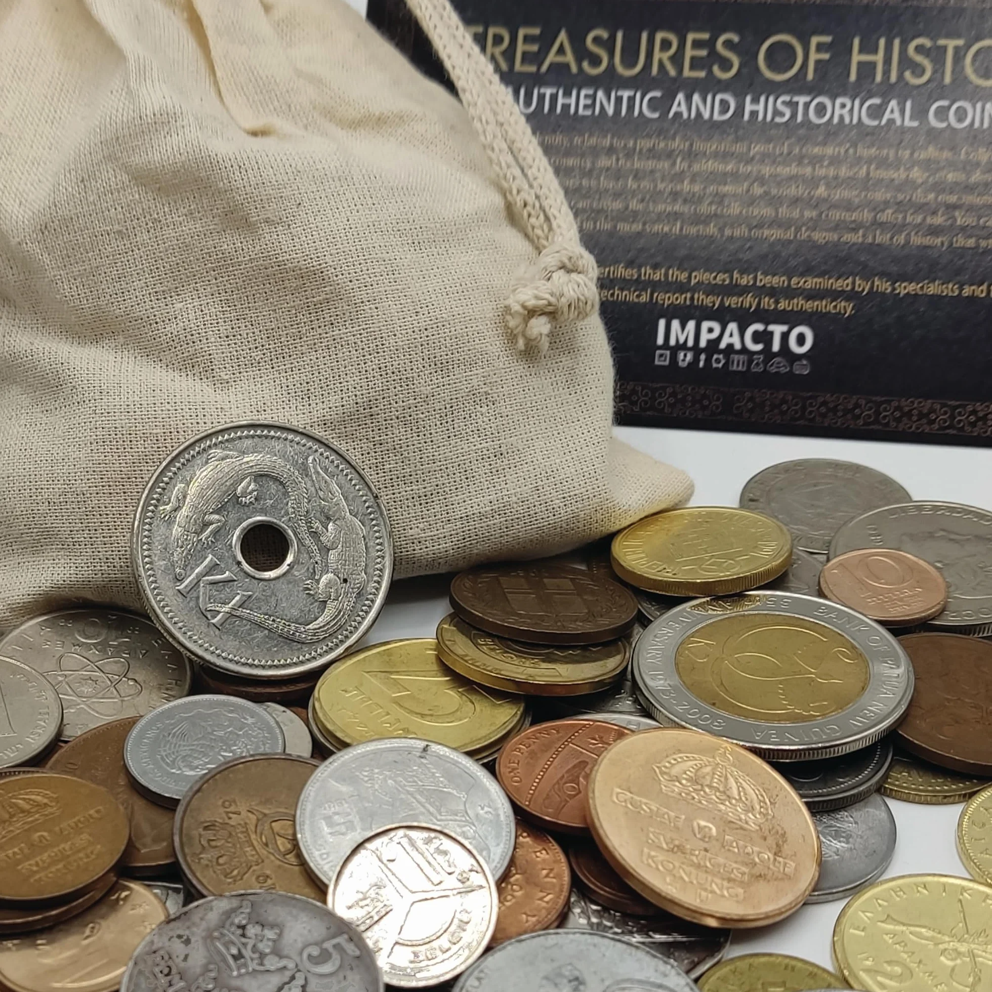 Colección de Monedas del Mundo Auténticas de 5 Continentes y Tres Siglos (XIX, XX y XXI) con Certificado de Autenticidad