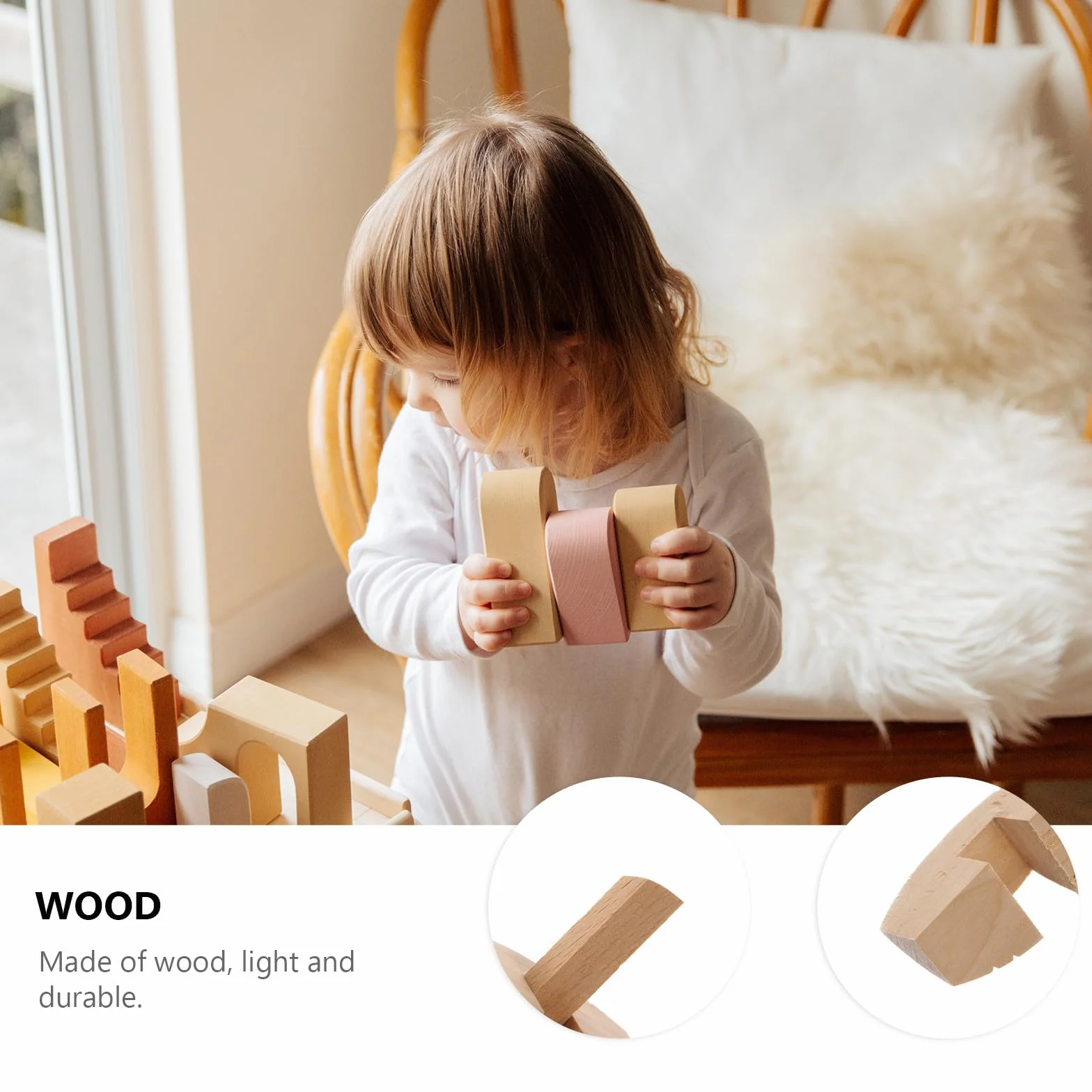 Juego de rompecabezas Luban Lock de madera natural 6 cm educativo para niños y adultos