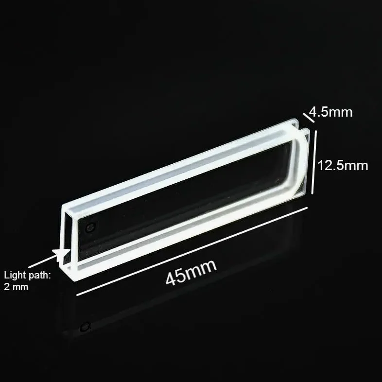 Cubeta de cuarzo de 2 mm (celda de muestra líquida) de 0,7 ml for espectrofotómetro, paquete de 2 con tecnología de sinterización de frita
