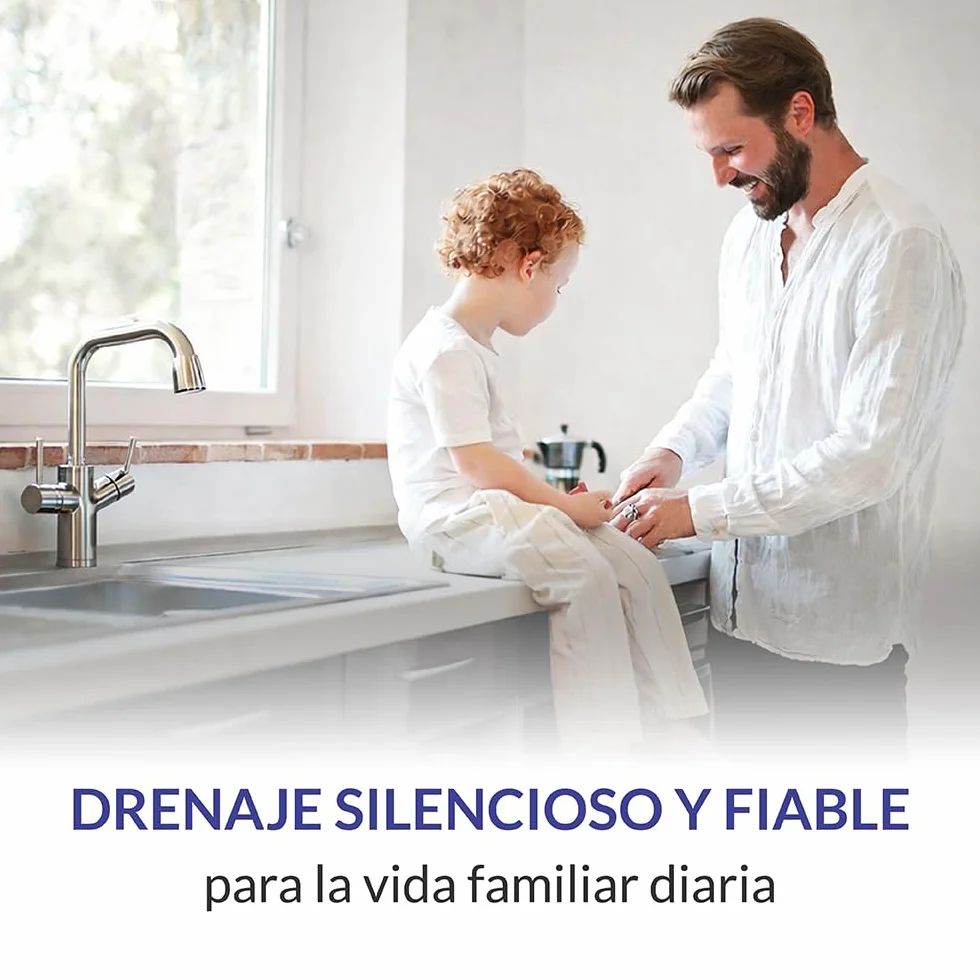 Aquamatix pequeña estación de elevación estación de elevación 600 W con triturador, estación de elevación de aguas residuales hasta 10 m de altura de elevación, con 3 entradas, para WC, ducha y lavabo