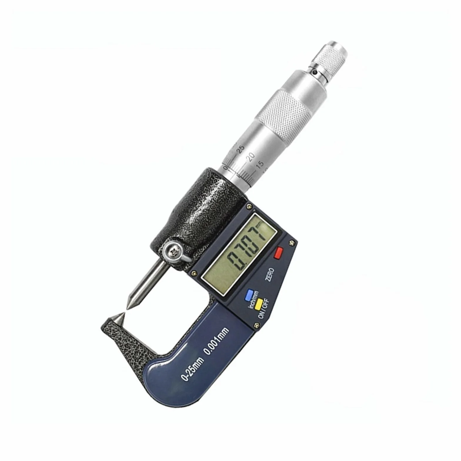 Herramientas de medición 0-25 mm 0,001 Micrómetro digital doble punta exterior Micrómetros electrónicos con carburo Fácil de leer