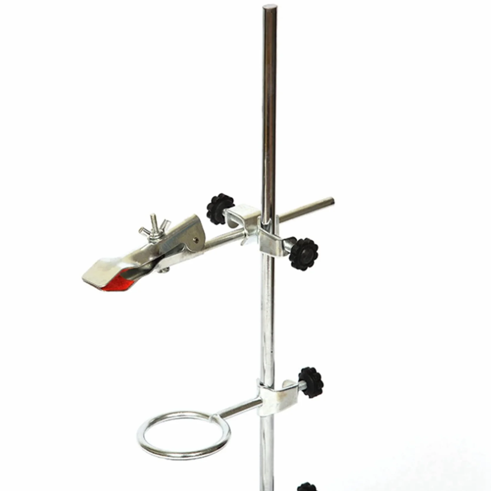 Soportes de laboratorio de metal, abrazadera de bureta forrada de corcho con 4 anillos de retorta (2 pulgadas, 3 pulgadas)