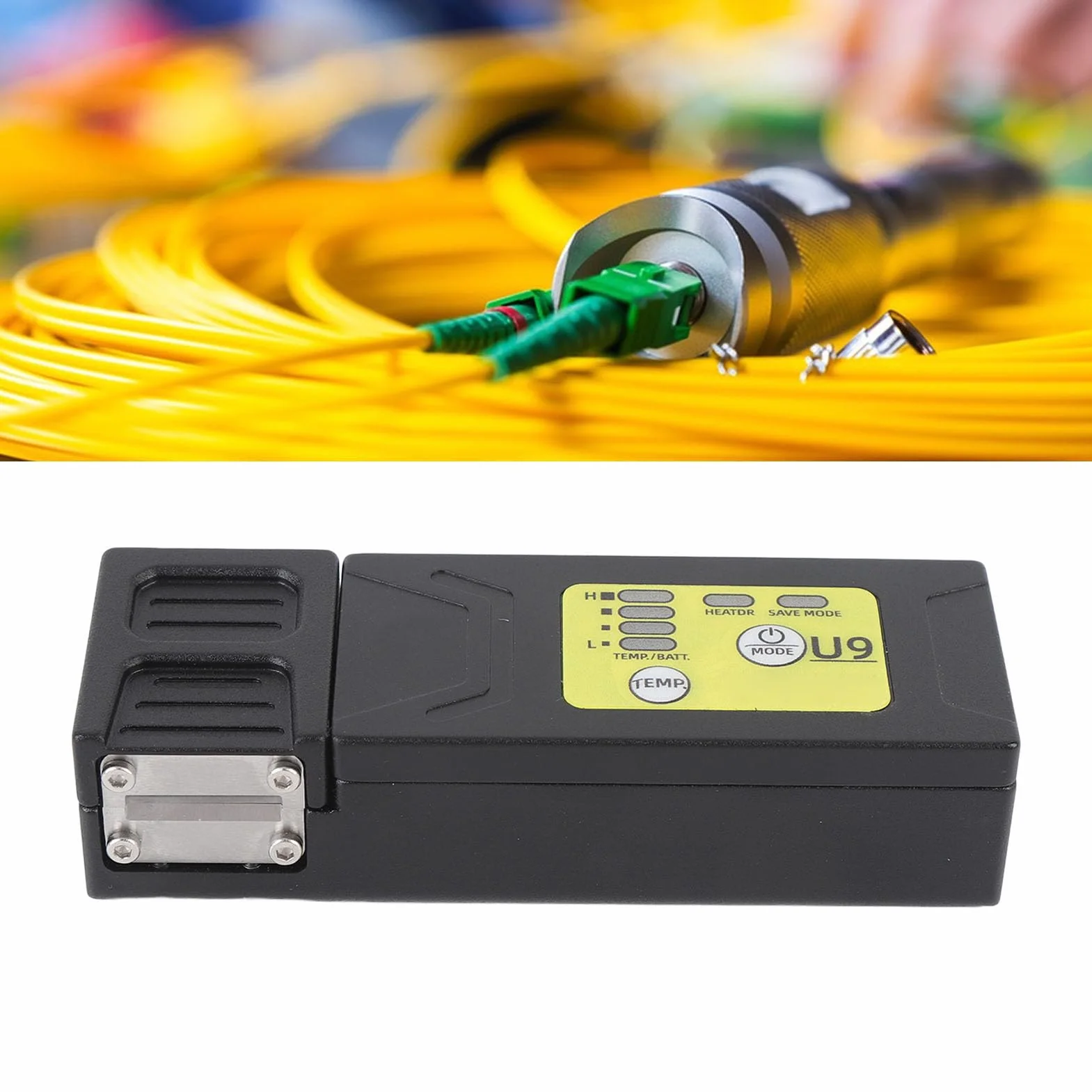 Asixxsix Pelador térmico de Fibra óptica portátil para Fibra Simple o en Cinta, Herramienta de pelado con Calentamiento automático Recargable para Haces de Fibras ópticas no visibles (EU