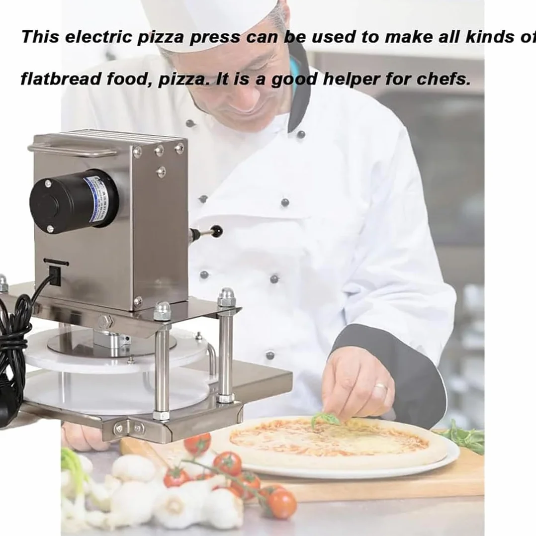 Máquina de Prensa de Masa de Pizza eléctrica 8.6 Pulgadas Mas Masa eléctrica Roller Sheeter Pizza Pizza Pastry Prestry Machine para presionar Pasteles de Mano de Pizza