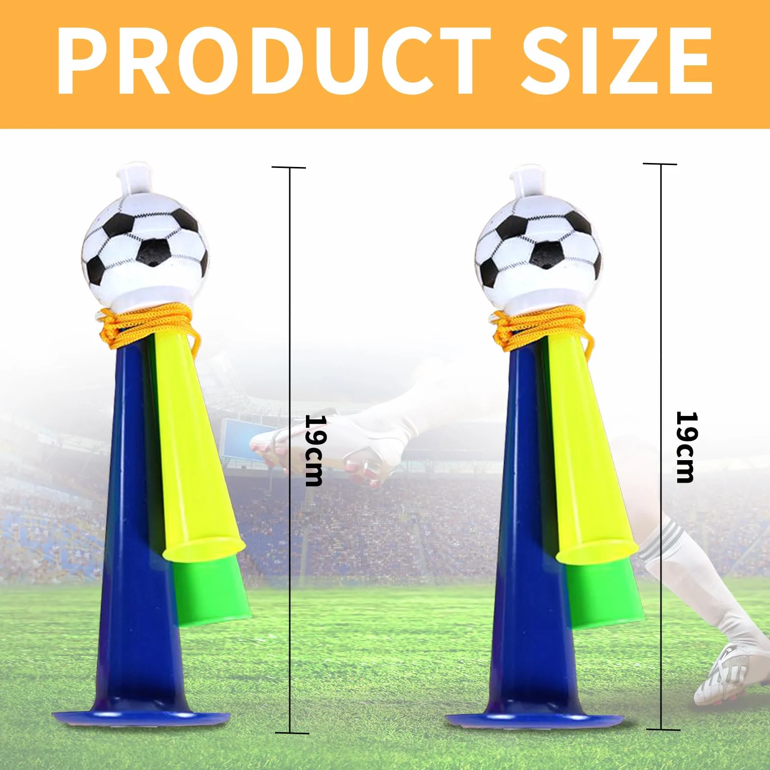 Lithyc 4 Piezas Trompeta de Fútbol, Cuerno de Estadio, Bocinas de Plástico para Fiestas Infantiles